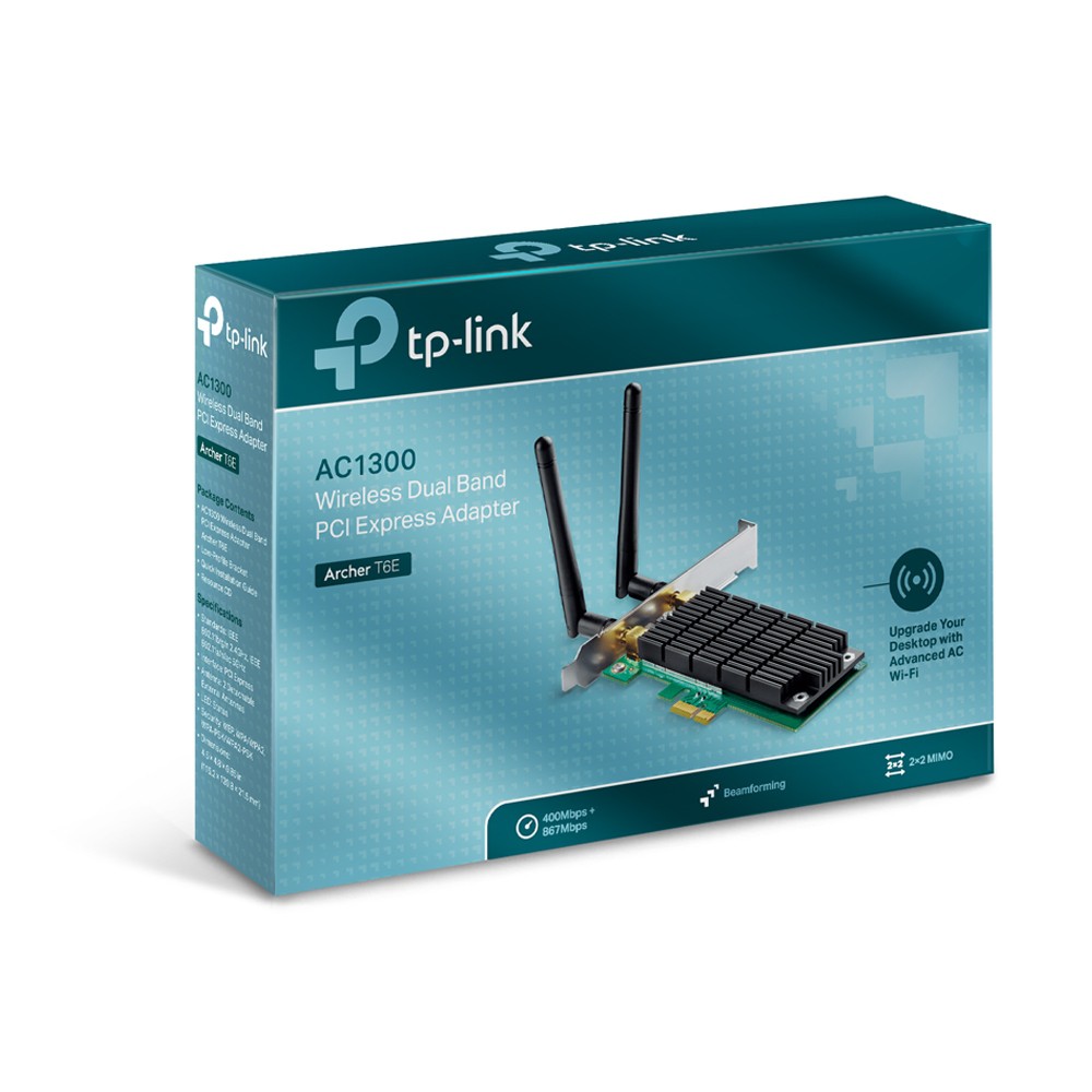 Bộ Chuyển Đổi Wifi TP-Link Archer T6E Băng Tần Kép PCI Express AC1300 - Hàng Chính Hãng