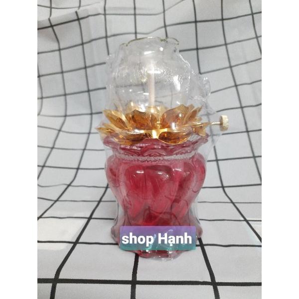 Đèn dầu thủy tinh thân xoắn cao 15 cm