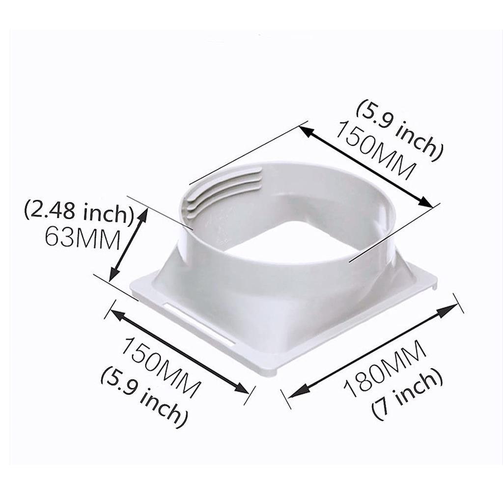 Exhaust Hose Interface Adapter Connector for  Air Conditioner Square