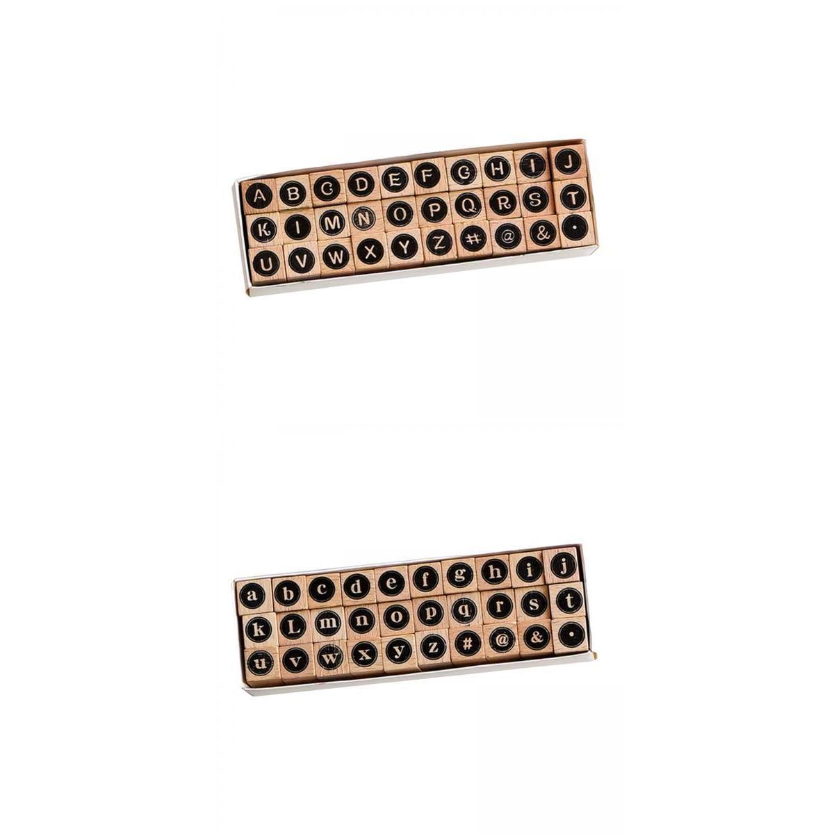 2 Set of Wooden Letters Rubber Stamp Set Scrapbook Stationery DIY Art