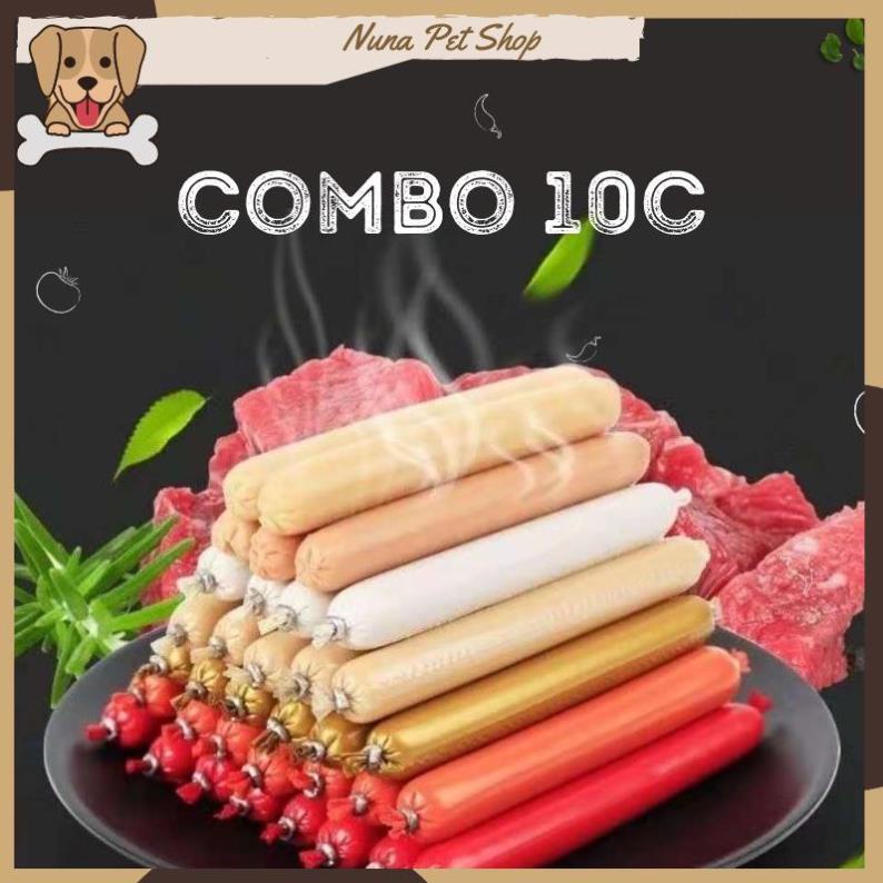 Combo 10 chiếc xúc xích cho chó mèo bổ sung dinh dưỡng
