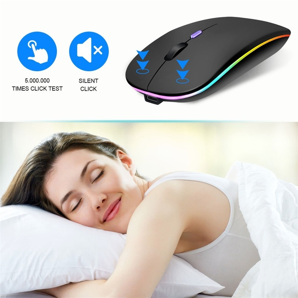 Sạc Không Dây, Sử Dụng An Toàn Màu Sắc Chuột Có Đèn Nền Cho Laptop PC Wirelesss Bluetooth Cho Laptop Mac