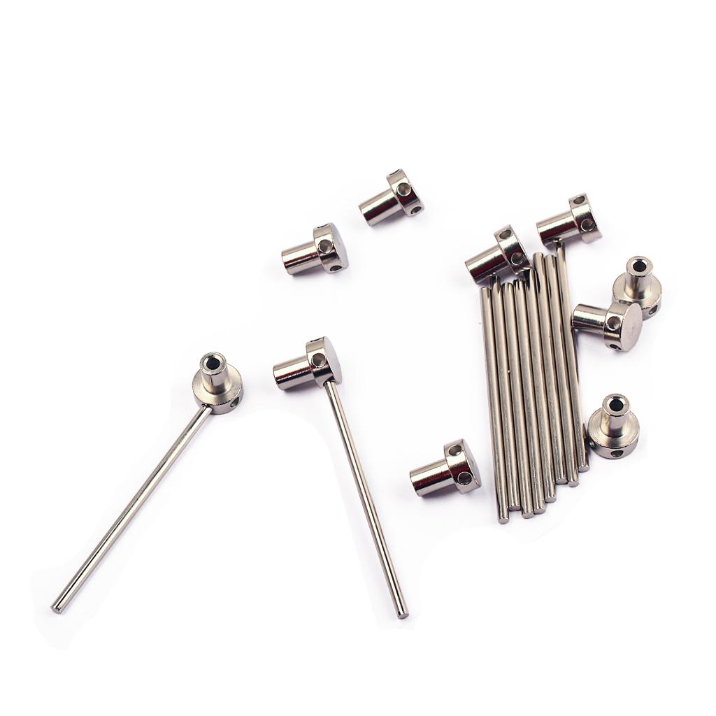 Sunnimix 10 Bộ Đàn Guitar Hình Đai Ốc Nón Hình Đai Ốc Nón Móc Khóa + Thép Không Gỉ Nhạc Miếng