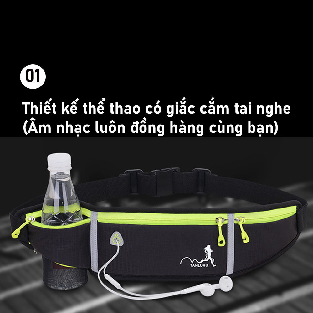 Túi đeo chạy bộ, túi đeo hông, đeo bụng dành cho nam nữ phong cách thể thao chất liệu chống thấm nước