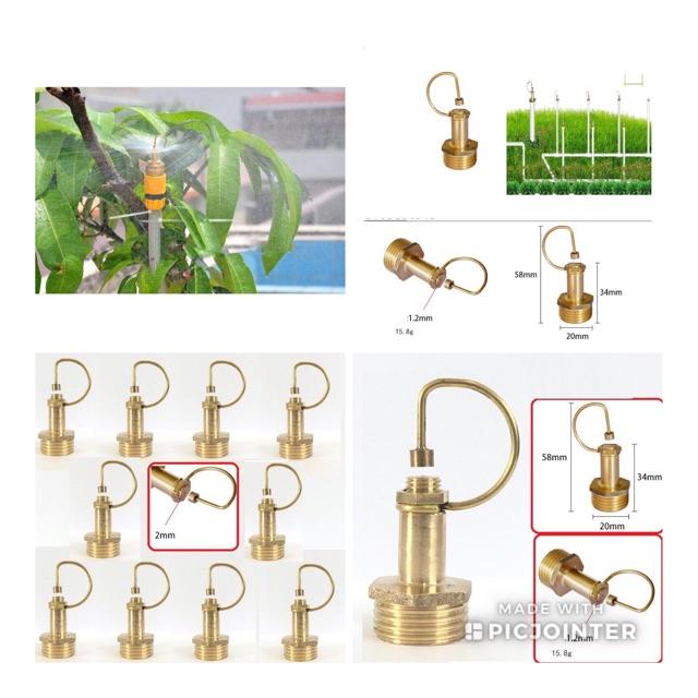 BÉC PHUN SƯƠNG LỖ DÙNG LẮP HỆ THỐNG TƯỚI CÂY TỰ ĐỘNG CHẤT LIỆU ĐỒNG THAU 10 cái