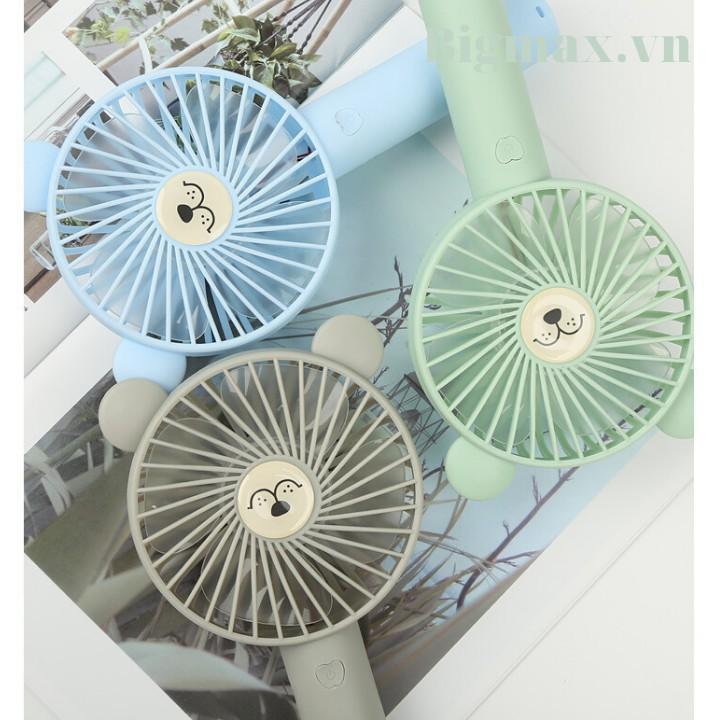 Quạt Mini Cầm Tay Tai Gấu Tích Điện 3 Chế Độ Gió Có Chân Đế Kẹp Điện Thoại Để Bàn Tiện Dụng 88110 shop Giang Phạm