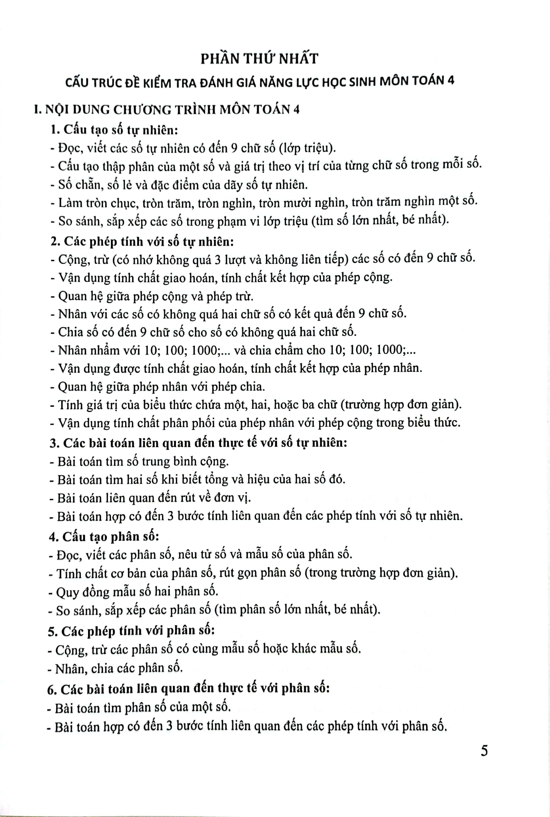 Kiểm Tra, Đánh Giá Năng Lực Học Sinh Lớp 4 Môn Toán - Học Kì 1