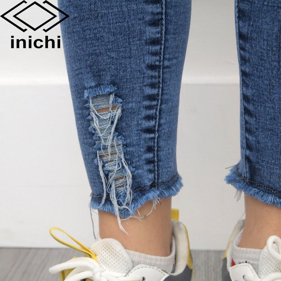 Quần jean nữ INICHI Q712 dài ống ôm vải jean co giản chất đẹp