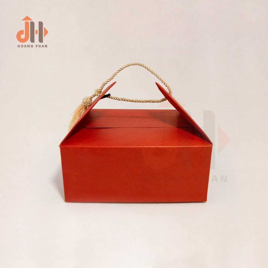 Hộp Quà Giấy Cói Origami Có Dây Thắt Tua Rua