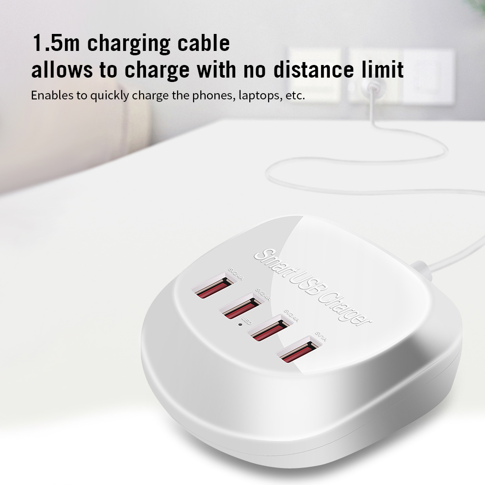 Bộ Bốn Cổng Sạc Nhanh USB WLX-T3 Cho Điện Thoại Di Động Máy Tính Xách Tay
