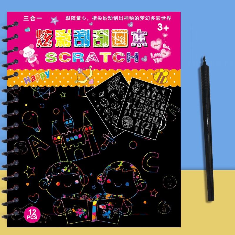 Đồ Chơi Trí Tuệ Sổ Vẽ Ma Thuật Cầu Vồng Scratch Note - Sổ Cào Vẽ Sắc Màu Sáng Tạo