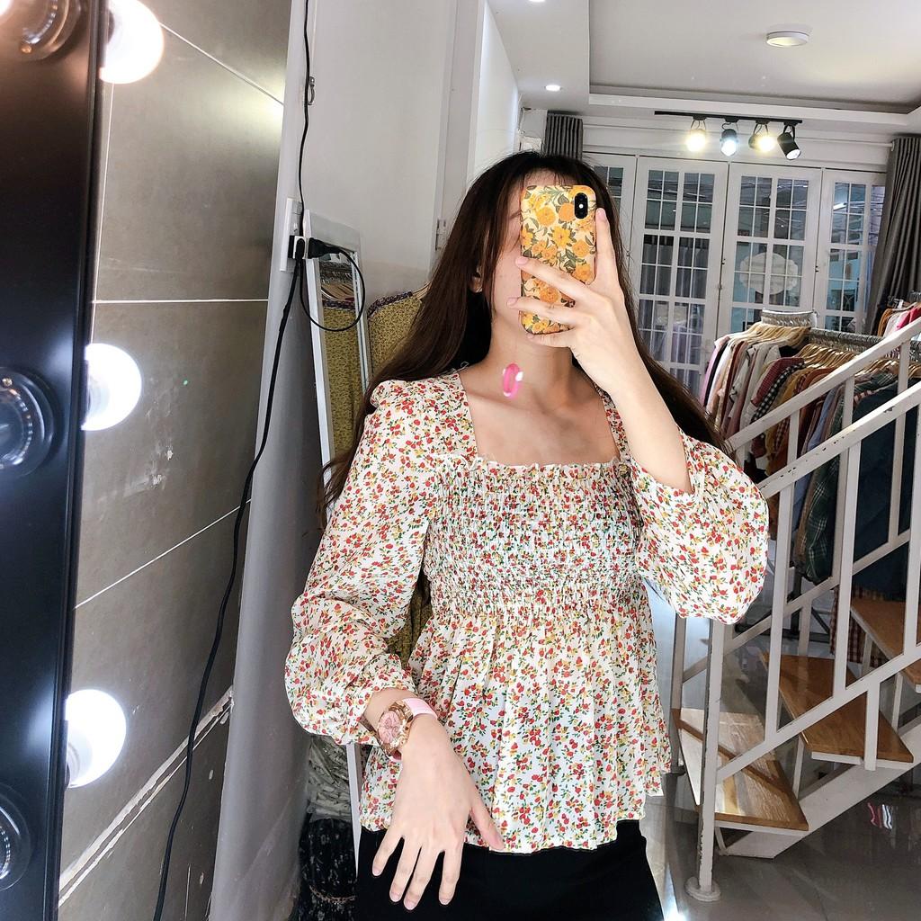 LILY PEPLUM - ÁO HOA TAY DÀI