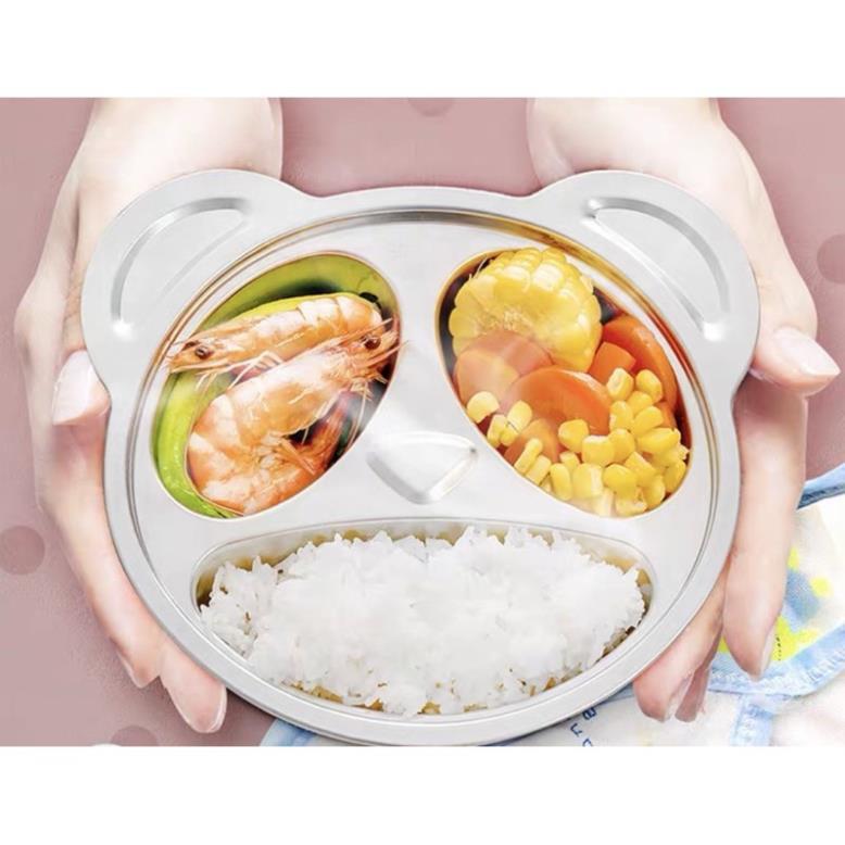 Khay cơm,khay ăn dặm cho các bé inox 304 cao cấp 100%