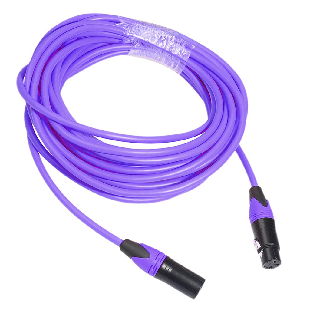 3 Pin XLR Male To XLR Female Balanced Mic Cable Wire, Purple