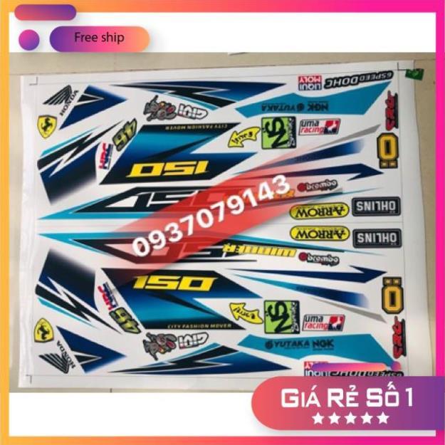 Tem rời winner dán xe trắng tem 3 lớp ko bay màu bảo hành màu sắc vĩnh viễn