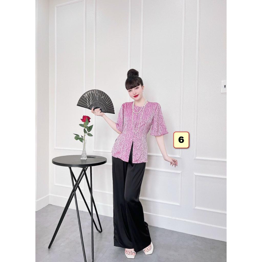 Bộ Lam Trung Niên Lụa Gấm 45-60kg