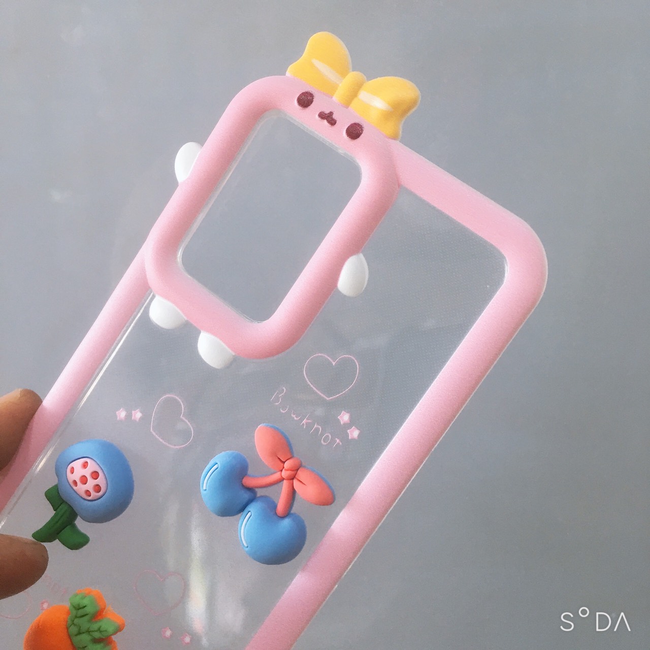 Ốp lưng TPU dẻo viền vuông camera nơ gắn thú nỗi dành cho Samsung A32 4g