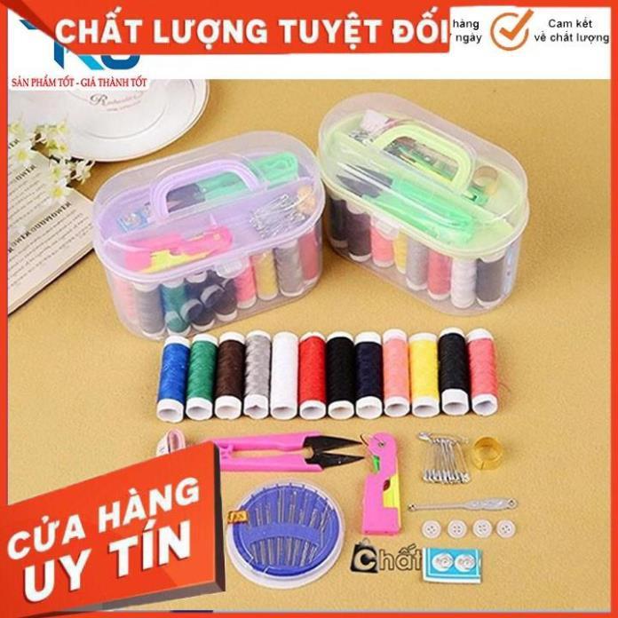 Bộ kim chỉ 55 món  Hộp kim chỉ đa năng tiện dụng, hộp kim chỉ may vá quần áo