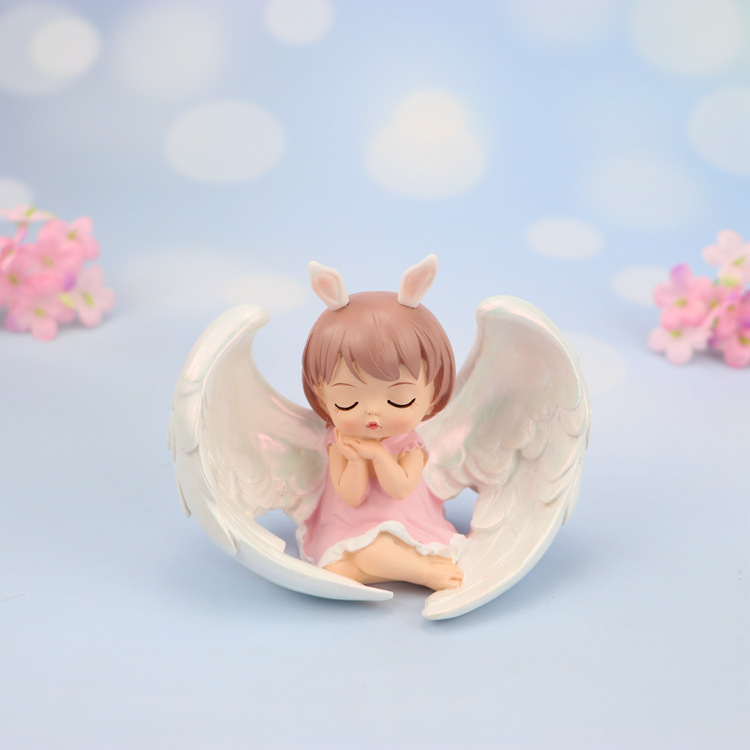 Tượng trang trí Em bé Thiên thần ngồi cầu nguyện