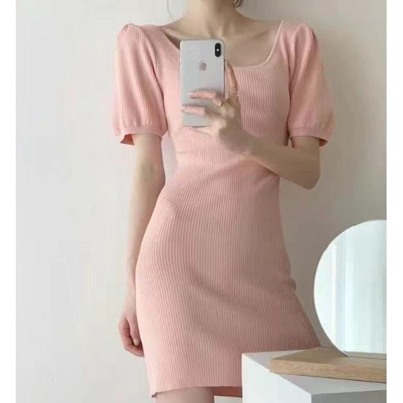 Đầm ôm Body phong cách quyến rũ, cổ vuông mới lạ cho nữ