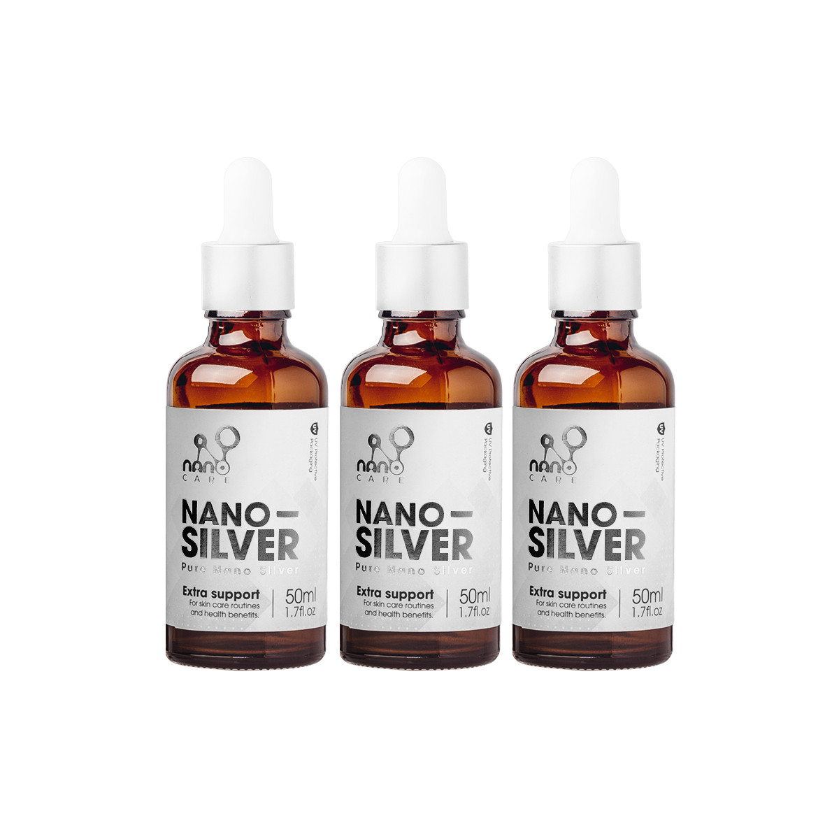 COMBO 3 Chai Ngừa mụn Nano Bạc tinh khiết làm sạch da từ bên trong kháng viêm, ngừa mụn,giảm thâm, mờ sẹo ( Chai 50ML)