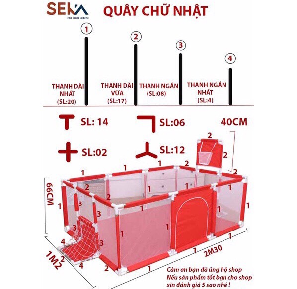 Quây Cũi Kiêm Nhà Bóng Khung Inox Cho Bé - Quây Bóng Cho Bé Hình Chữ Nhật -  Hình vuông Có Ném Bóng Rổ  - Hàng Chính hãng.