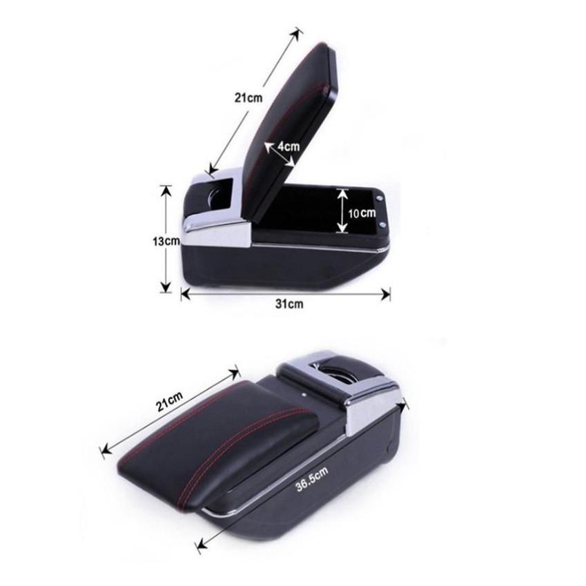 Hộp Tỳ Tay Xe Mitsubishi Xpander Mẫu Bệt Tích Hợp 3 Cổng Sạc USB