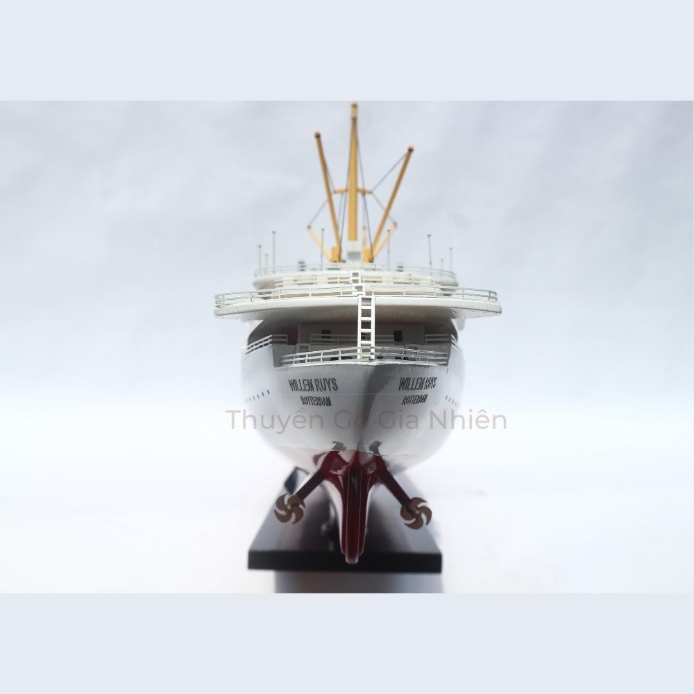 Mô Hình Thuyền Gỗ Trang Trí Phong Thủy Dạng Thuyền Du Lịch MS WILLEM RUYS Chính Hãng, Hàng Xuất Khẩu Chất Lượng Cao