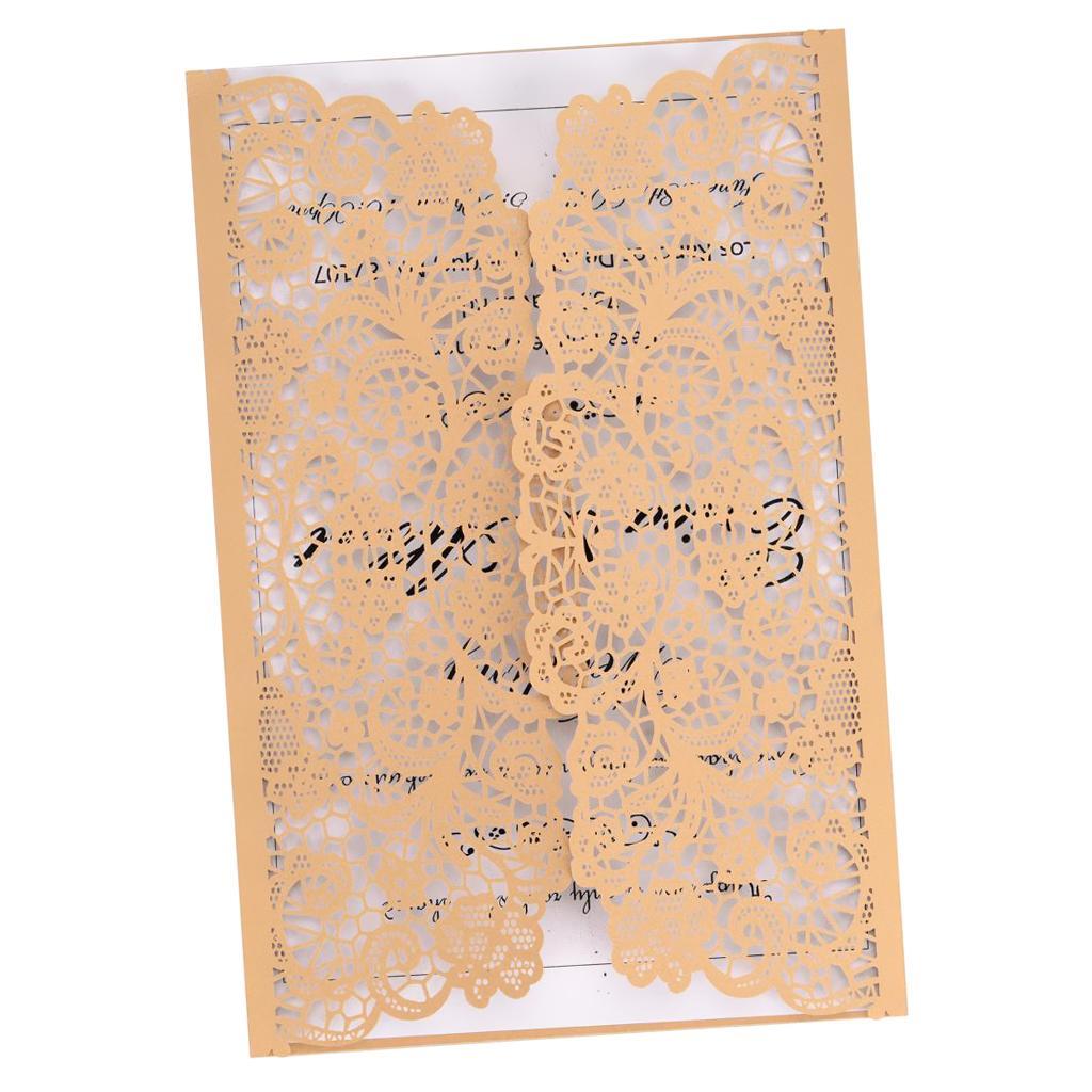 10 Pieces Stylish and Elegant, Romantic Design Wedding Invitation Cards Sets