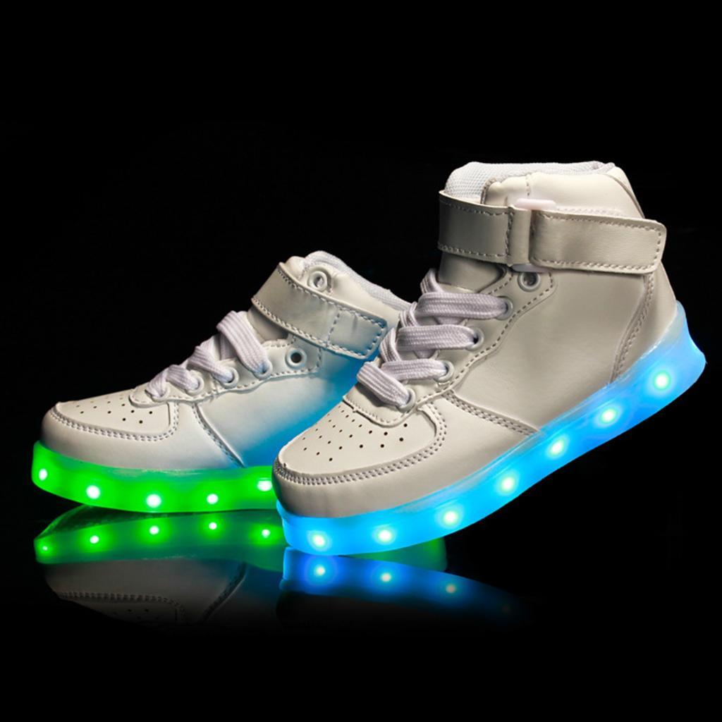 Unisex Adults LED Light Up Shoes High Top Luminous Casual Sneakers