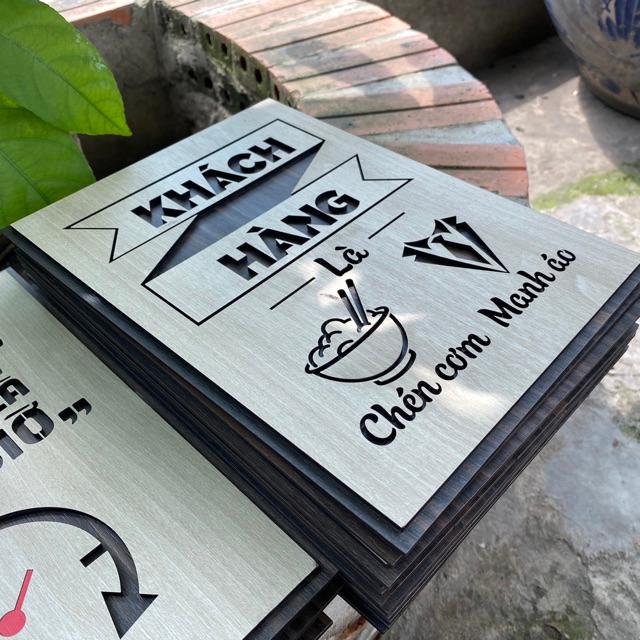 Tranh Trang Trí Tường TBIG055 Slogan tạo động lực treo văn phòng "khách hàng là chén cơm manh áo"
