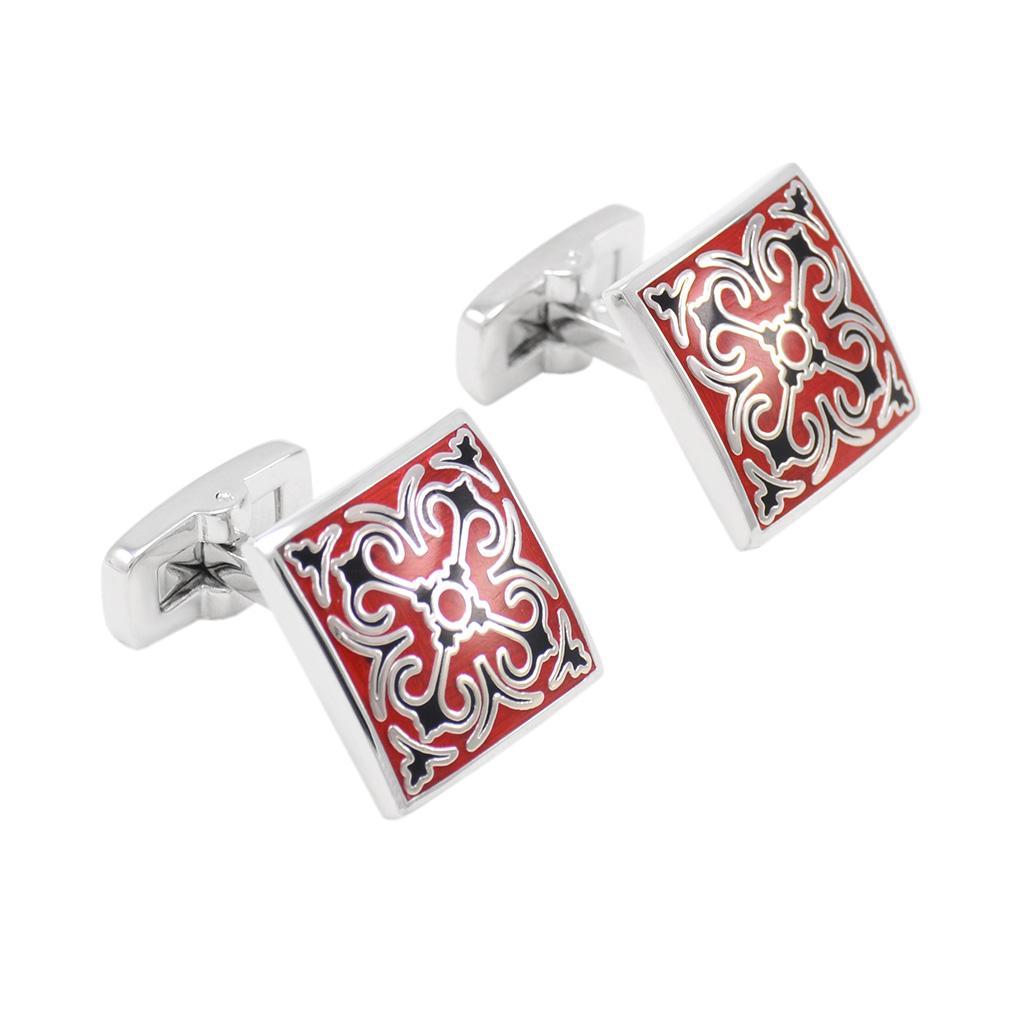 2-3pack French Cufflinks Square Pattern Cuff Links Men's Business Enamel Jewelry