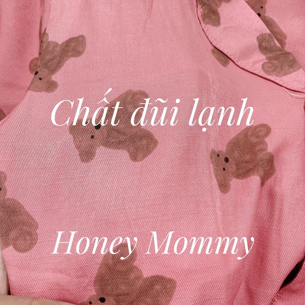 Bộ Pijama Bầu Mùa Hè Họa Tiết Gấu Dễ Thương Xinh Xắn Mặc Ở Nhà Chất Mát HT4659 Honey Mommy