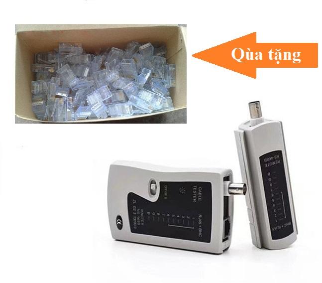 Hộp test mạng đa năng RJ45 và cáp đồng trục BNC cao cấp Tặng 20 hạt mạng RJ45