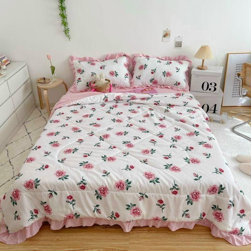 Bộ Chăn Ga Gối Cotton Đũi Bèo Chăn Chần Hè Cao Cấp Mẫu Mới 2021