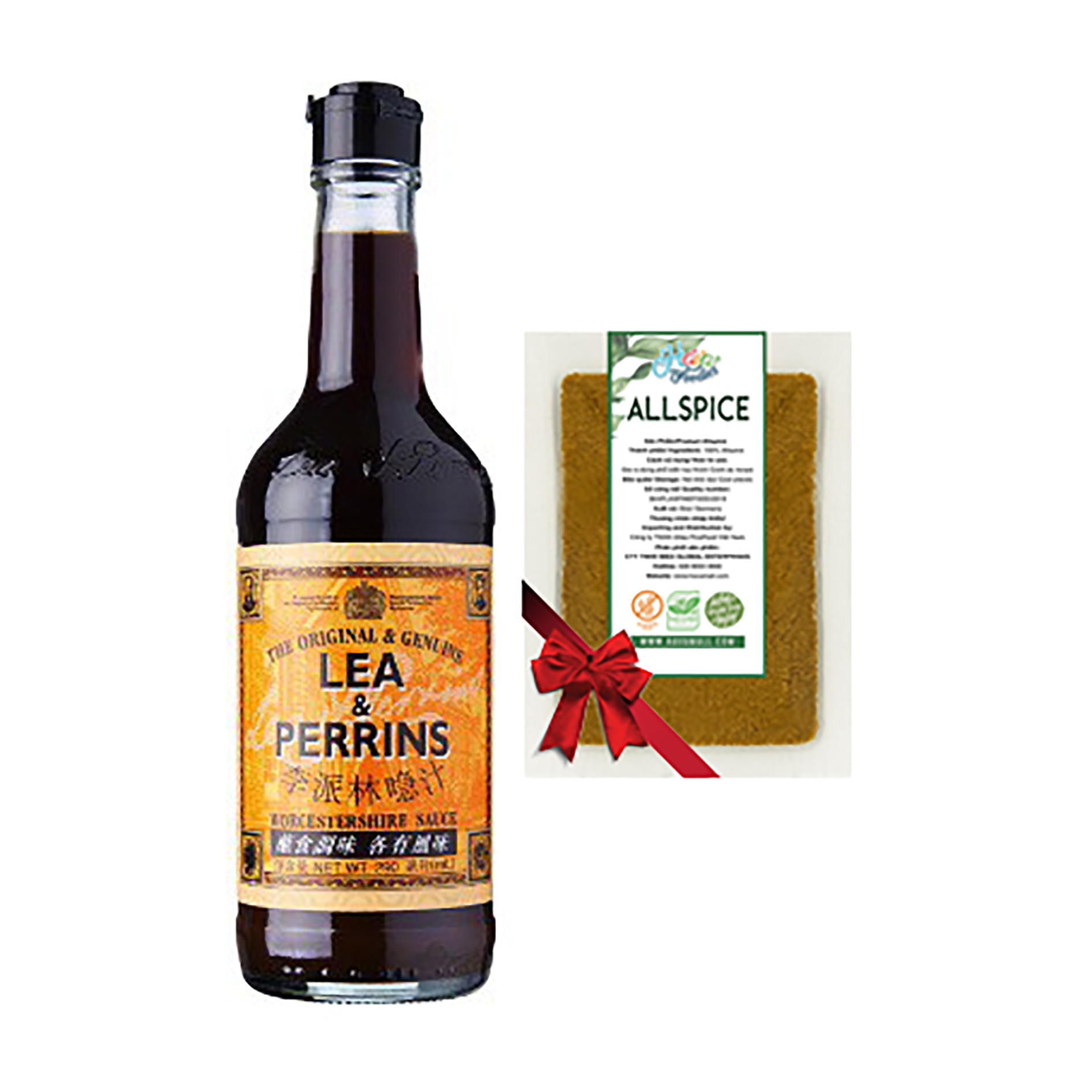 Nước Sốt Worcestershire Lea Perrins 290ml và Gói Tiêu Bột Jamaica Thương Hiệu Hava Foodies Gói 10g – Allspice Ground