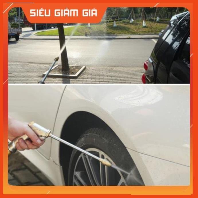 Bộ dây vòi xịt nước rửa xe, tưới cây . tăng áp 3 lần, loại 7m, 10m 206701-3 đầu đồng, cút đồng