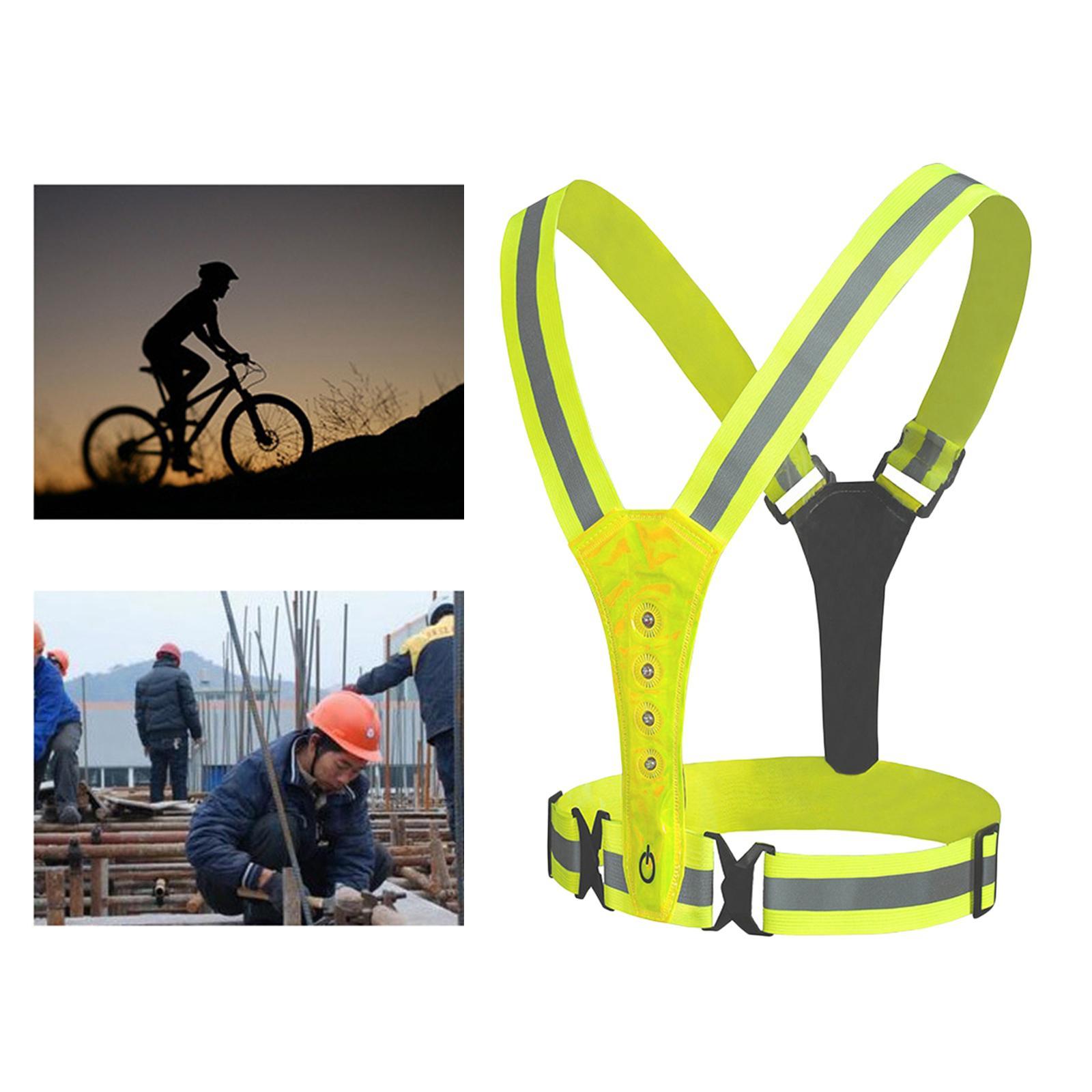 3 Modes 8 Bright LED Reflective Vest Warning Lights/ for Night Running.
