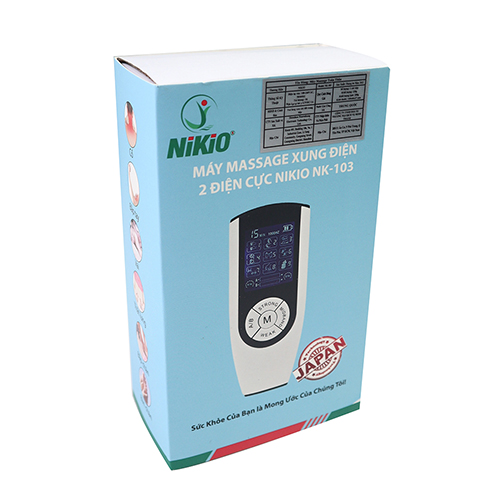 Máy massage xung điện 2 điện cực 4 miếng dán pin sạc Nikio NK-103 - Dòng cao cấp