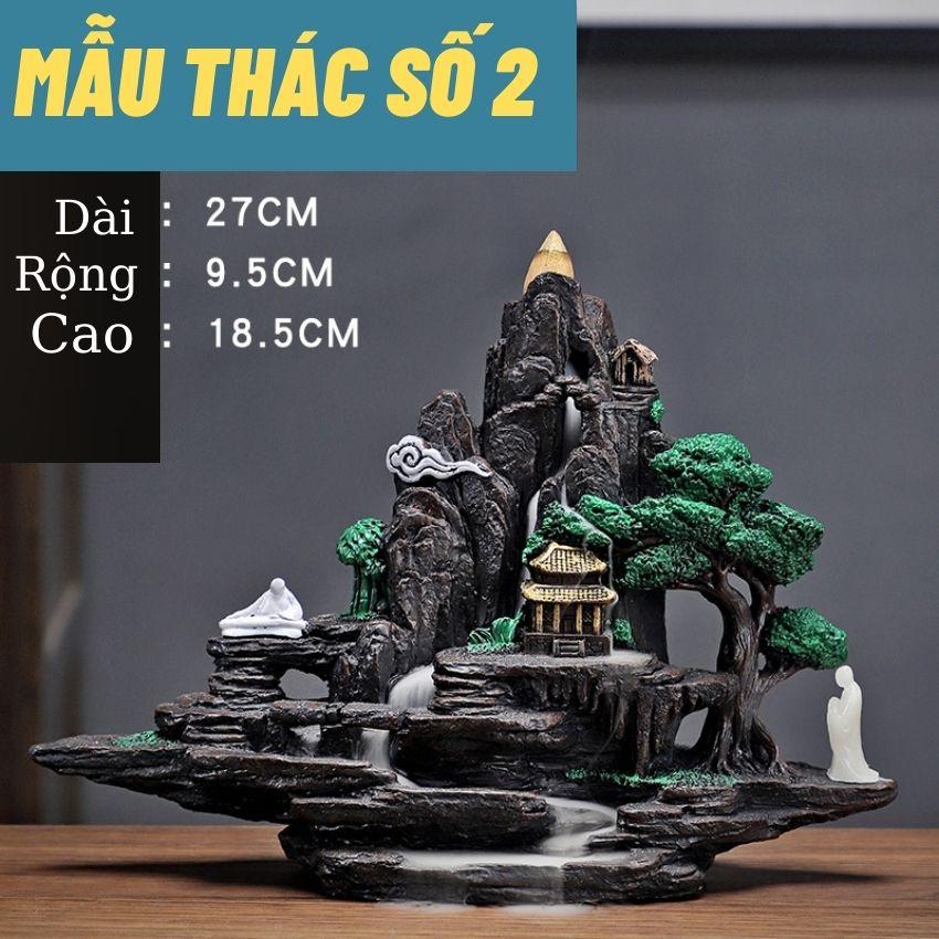 Thác khói trầm hương mẫu TIỂU CẢNH SIZE LỚN, thác khói trầm mẫu lớn tặng kèm nụ trầm dùng thử