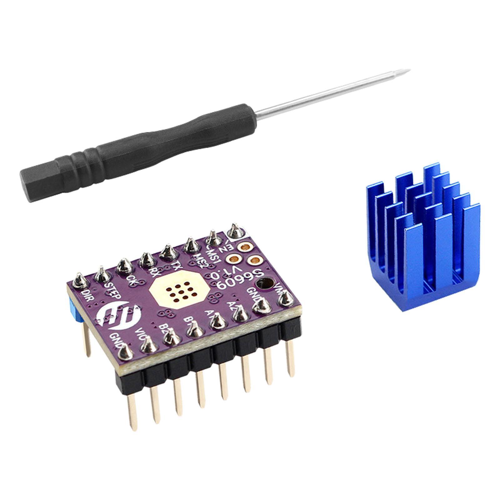 S6609 Stepstick Stepper Motor Driver Module UART, for 3D Printer Replace Tmc2208 Tmc2209 256 Microstep 3A Peak Current with Heat Sink