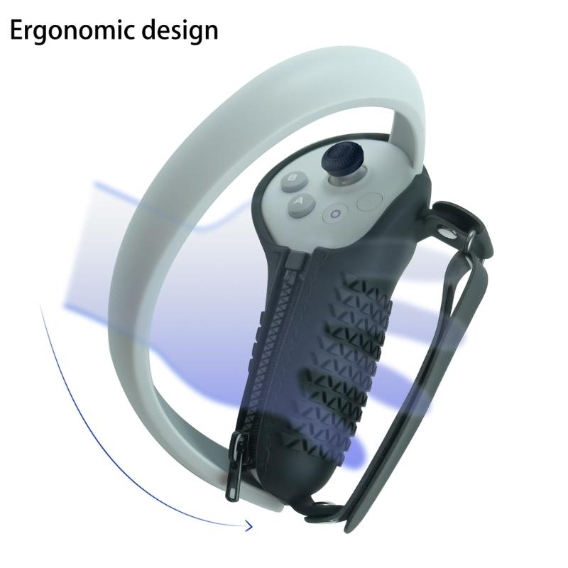 Bộ điều khiển chống ném vỏ kẹp mũ Rocker cho Pico 4 VR Tay cầm bảo vệ Túi VR Bộ điều khiển tay áo nhẹ: màu đen