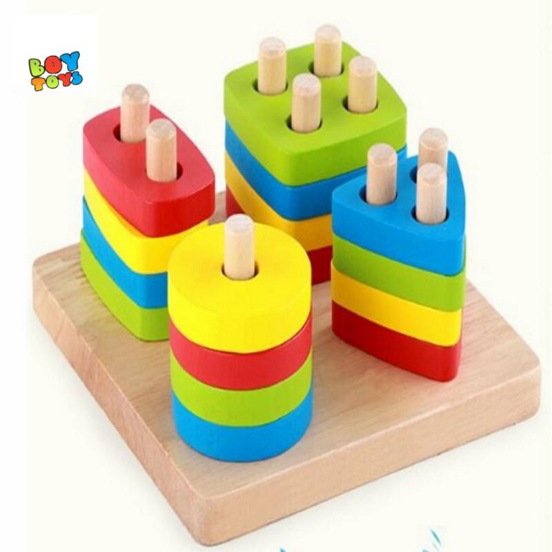 Đồ chơi trí tuệ trẻ em, combo 4 đồ chơi gỗ cho bé phát triển kĩ năng sáng tạo thông minh vượt trội