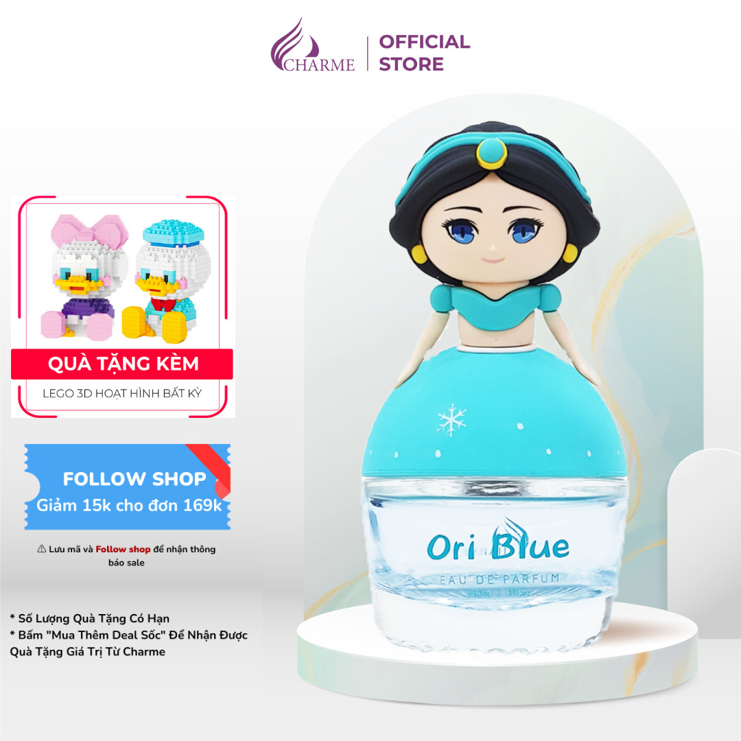 Nước hoa trẻ em, Charme Ori Blue, cho bé gái, nhóm hương hoa cỏ và trái cây, nhẹ nhàng, năng động, 30ml