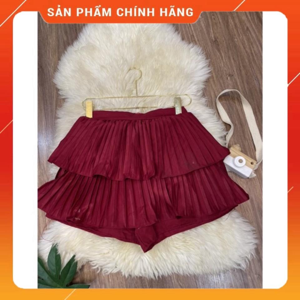 BIGSIZE 50-90KG Chân váy dập ly 2 tầng cotton lạnh cạp cao màu đen bigsize Quảng Châu kn ngoại cỡ đi biển dự