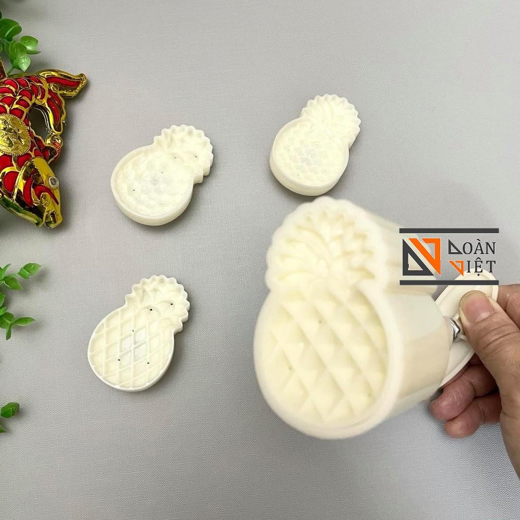 Khuôn Trung Thu 3D Siêu Sắc Nét - Hình QUẢ DỨA 4 mặt 50g , mẫu mới 2021