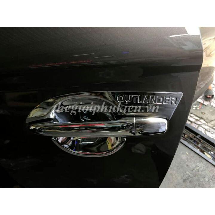 Bộ ốp hõm cửa, chén cửa xe Mitsubishi Outlander mạ Crom