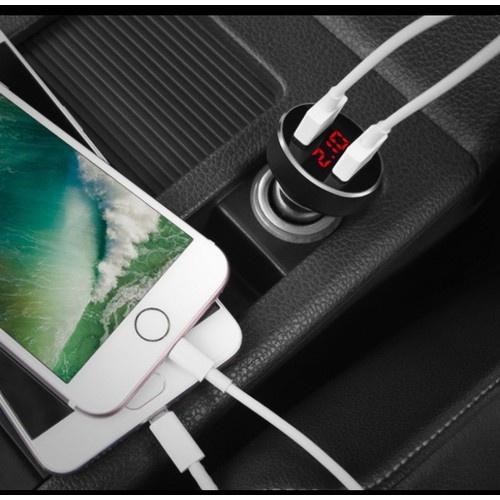 Cốc tẩu sạc nhanh xe hơi ô tô kèm đồng hồ báo voll ắc quy mẫu mới hàng cao cấp