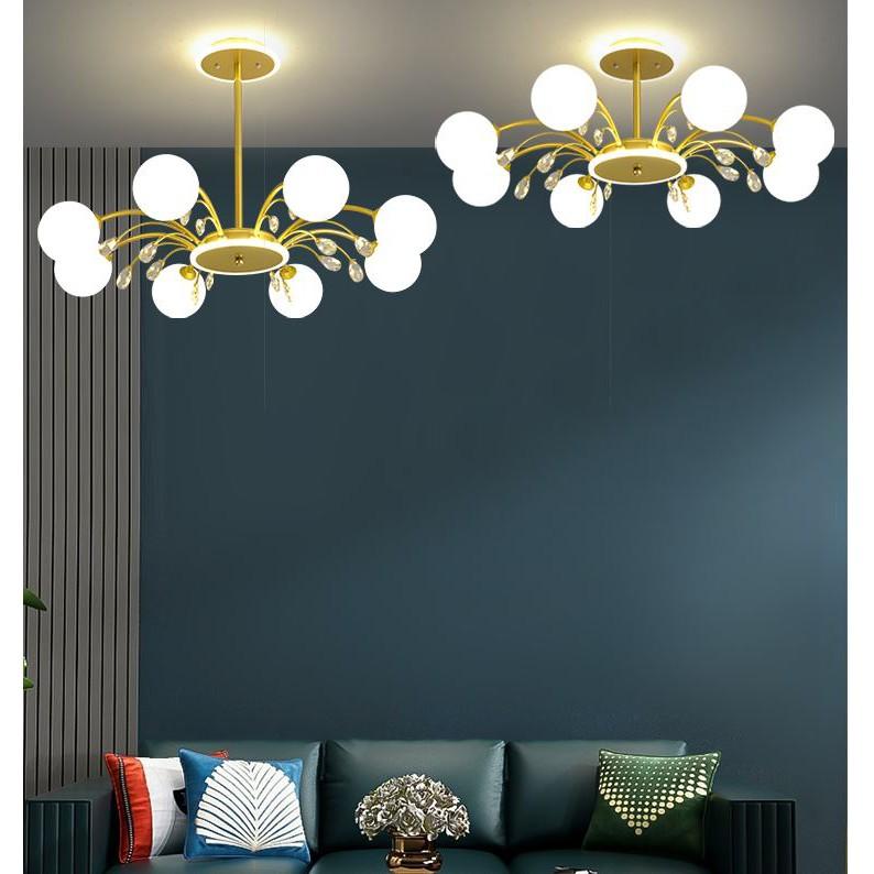 Đèn chùm MITFOR hiện đại loại 8 bóng trang trí nội thất sang trọng - kèm bóng LED chuyên dụng.