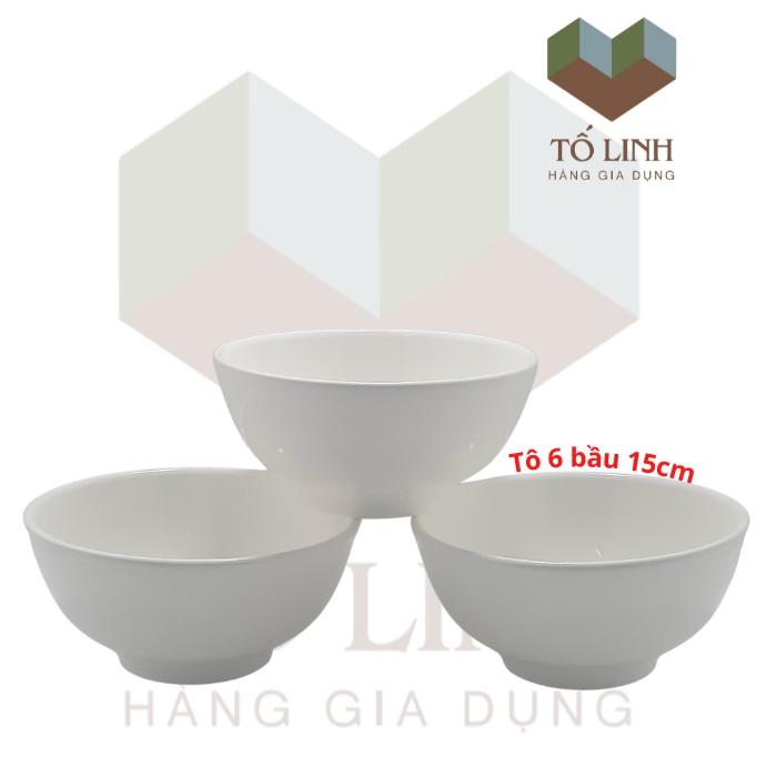 Combo bộ 3 tô sứ trắng không hiệu 15cm,,Set 3 tô sứ trắng 6 inch K-H